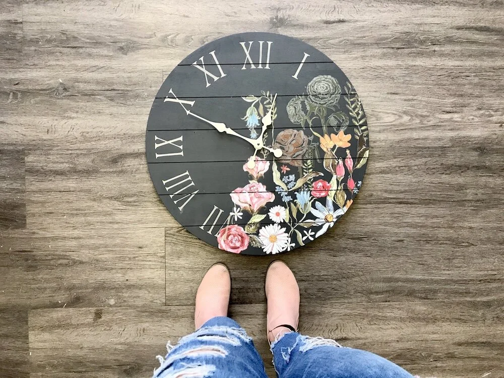 IOD image transfer on rustic clock kelowna4.jpg