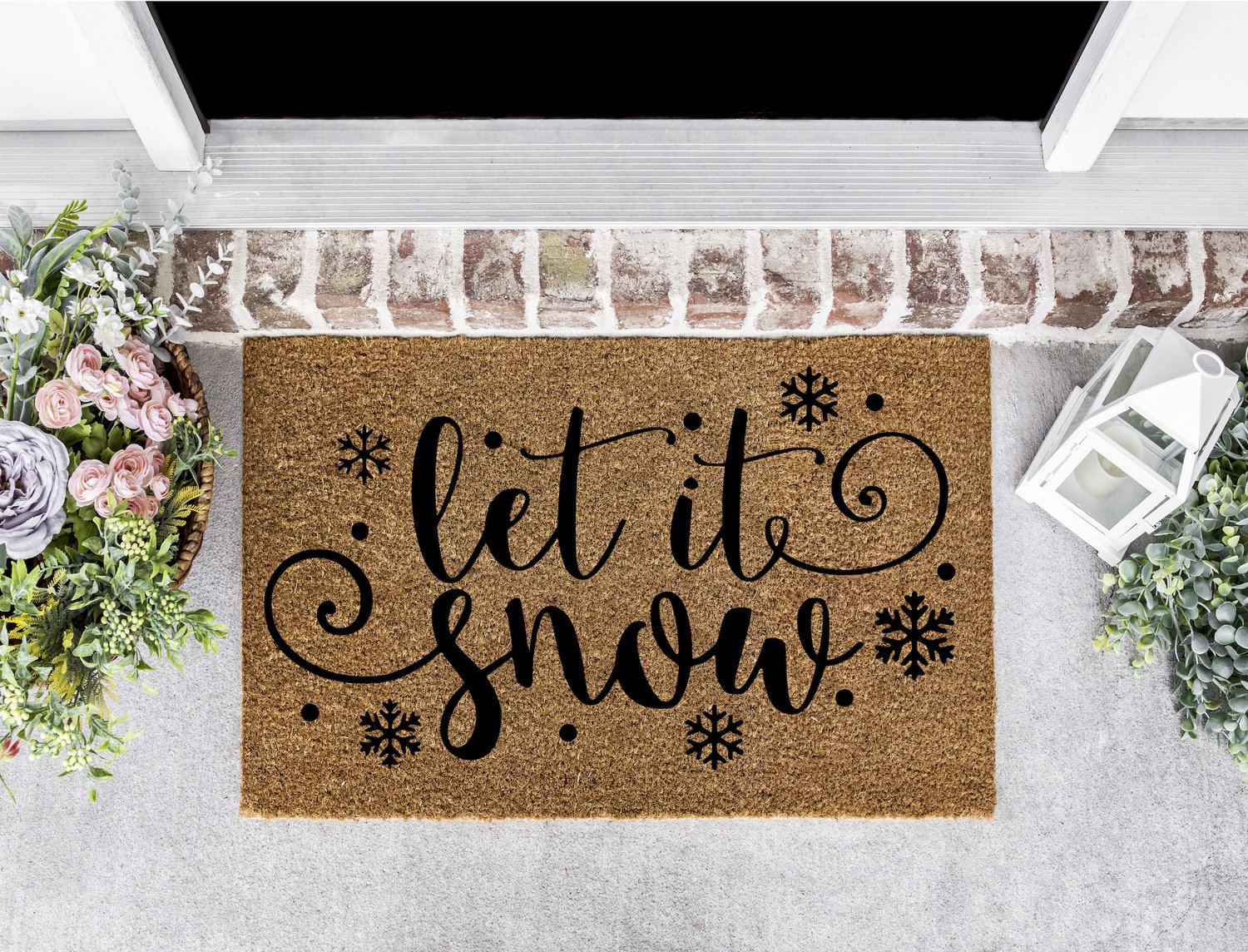 Let It Snow Personalized Doormat