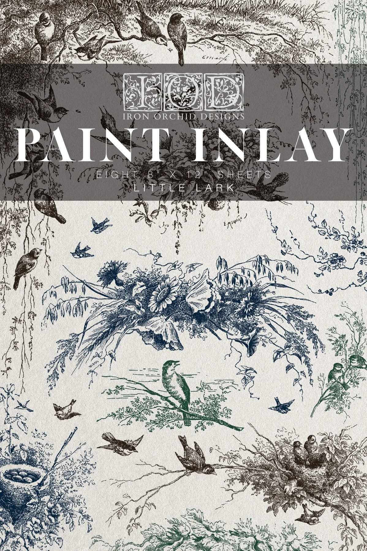 Little Lark  | Paint Inlay NEW SIZE - 8"x12"| IOD - Limited Edition