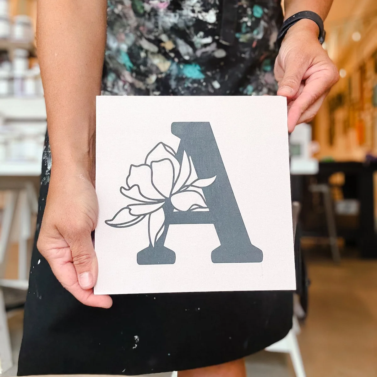 Magnolia Monogram Kids Sign - 8"x8" | DIY Kit