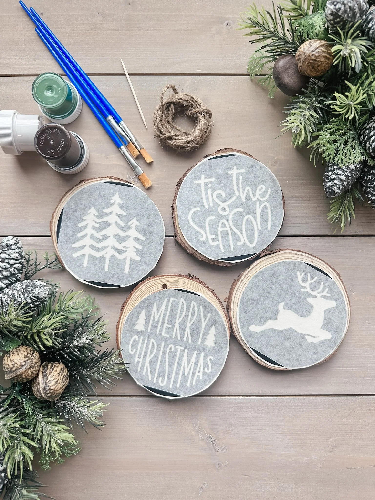 Christmas ornaments workshop DIY kit Kelowna 2024 round wood3.jpg