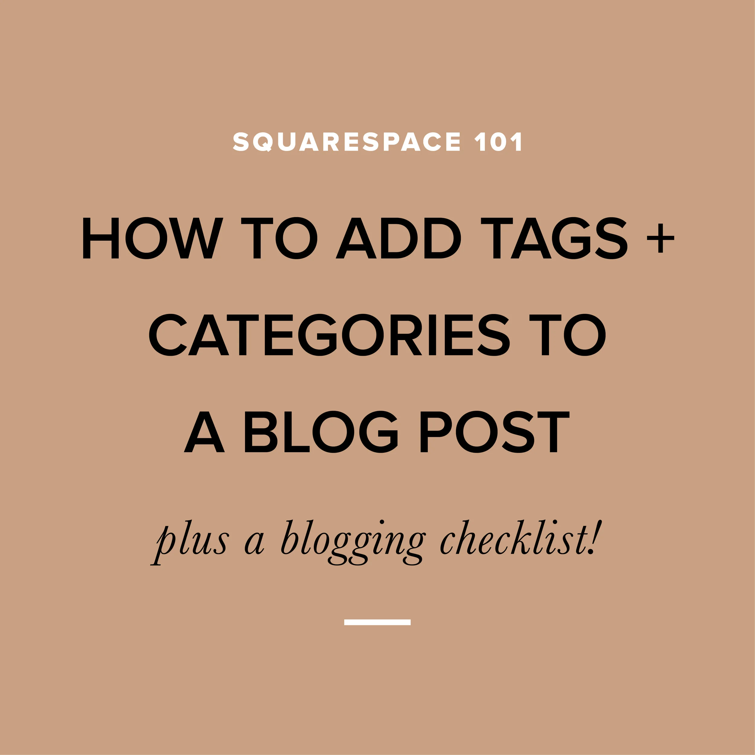 How to Add Tags & Categories to Your Squarespace Blog Post