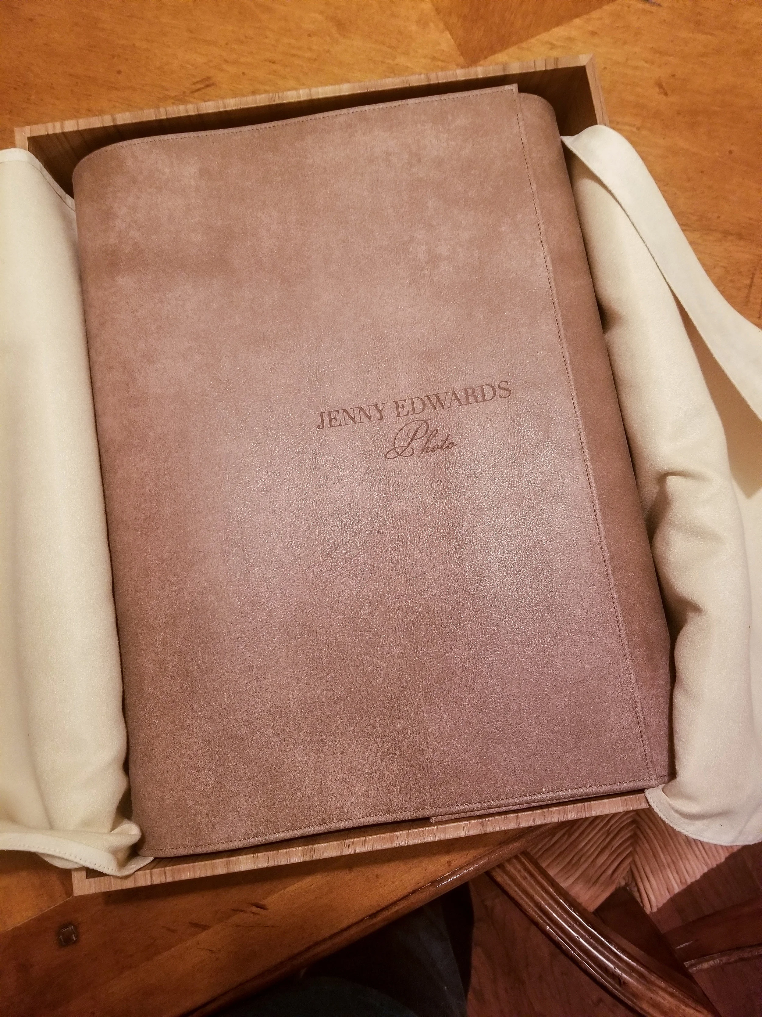 A gorgeous hand-made italian leather portfolio to house your beautiful family portraits from amarillo Tx portrait photographer jenny edwards photo