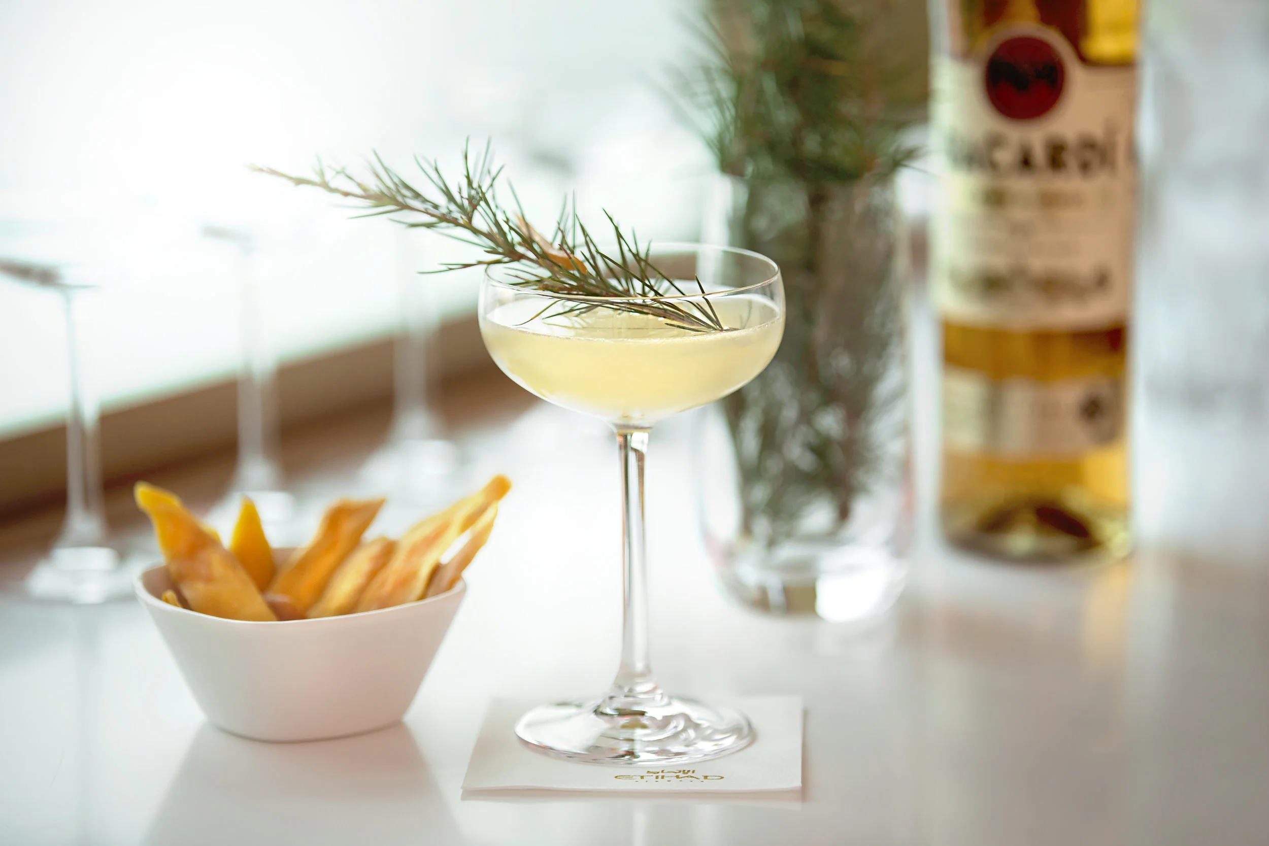 The Melbourne cocktail - signature to the Etihad Melbourne Lounge. Image supplied.