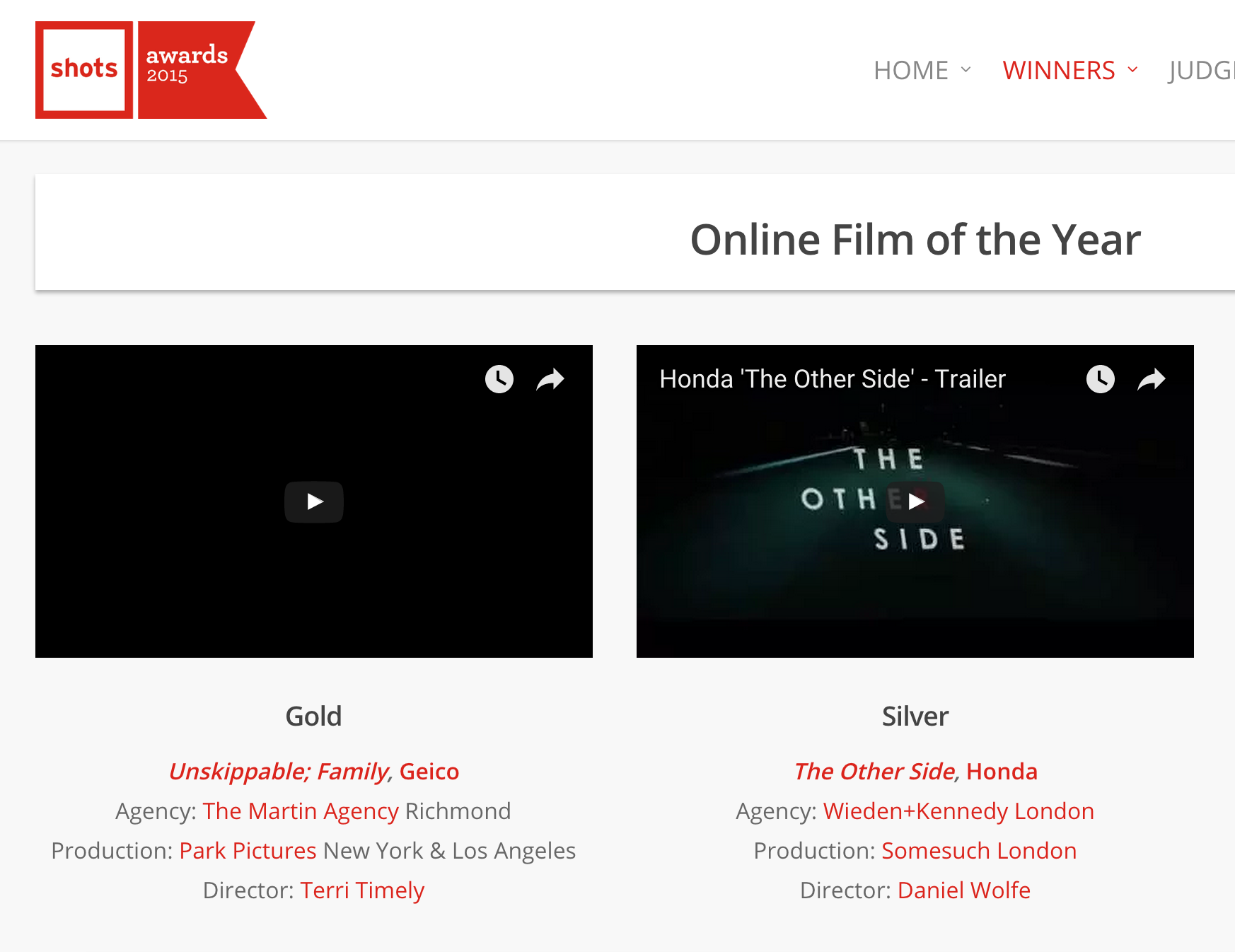 Unskippable is Online Film of the Year