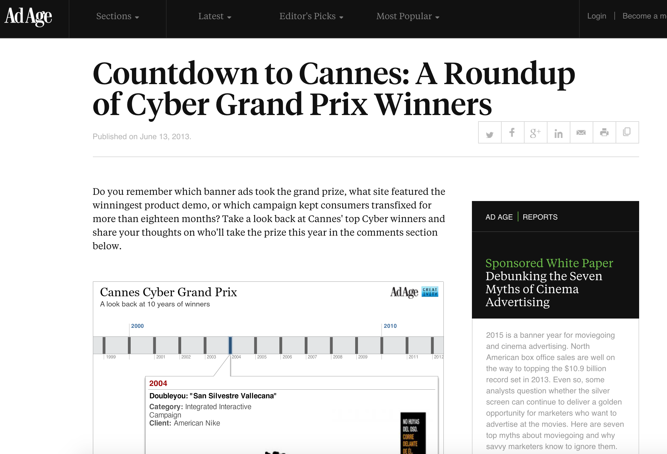 A roundup of Cyber Grand Prix Winners: Nike