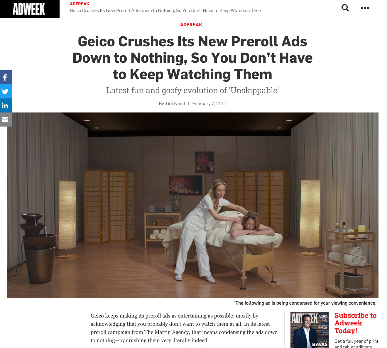 Geico Crushes Its New Preroll Ads Down to Nothing