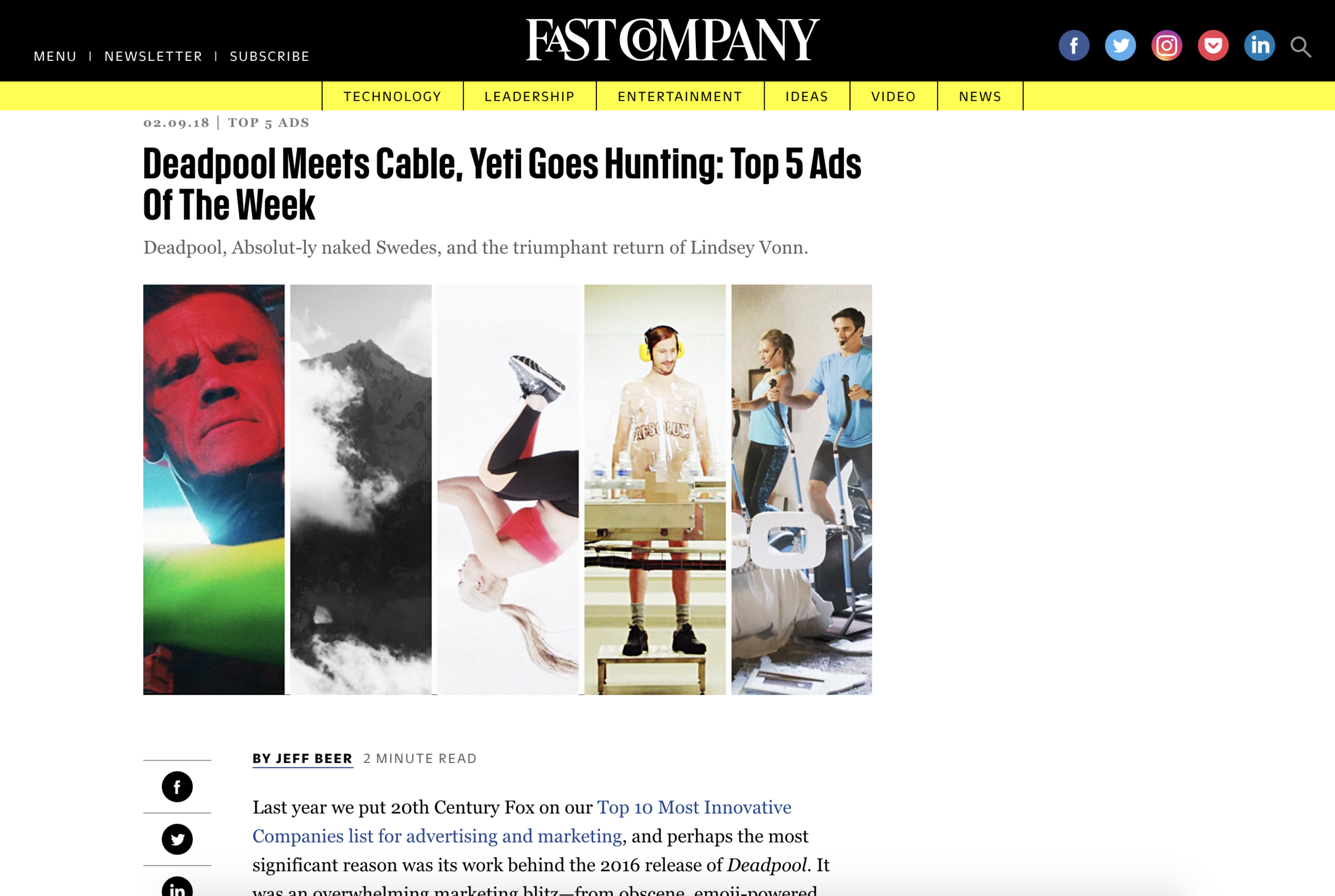 Interrupt-a-palooza on Fast Company Top 5 Ads