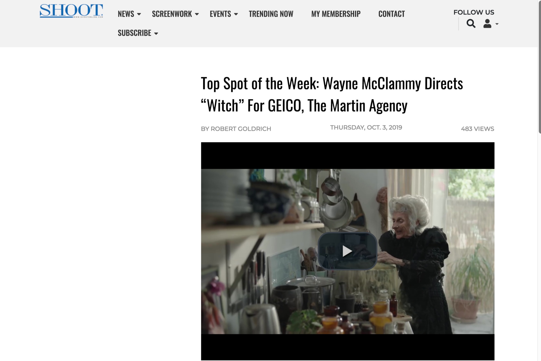 Top Spot of the Week: Wayne McClammy Directs “Witch” For GEICO, The Martin Agency