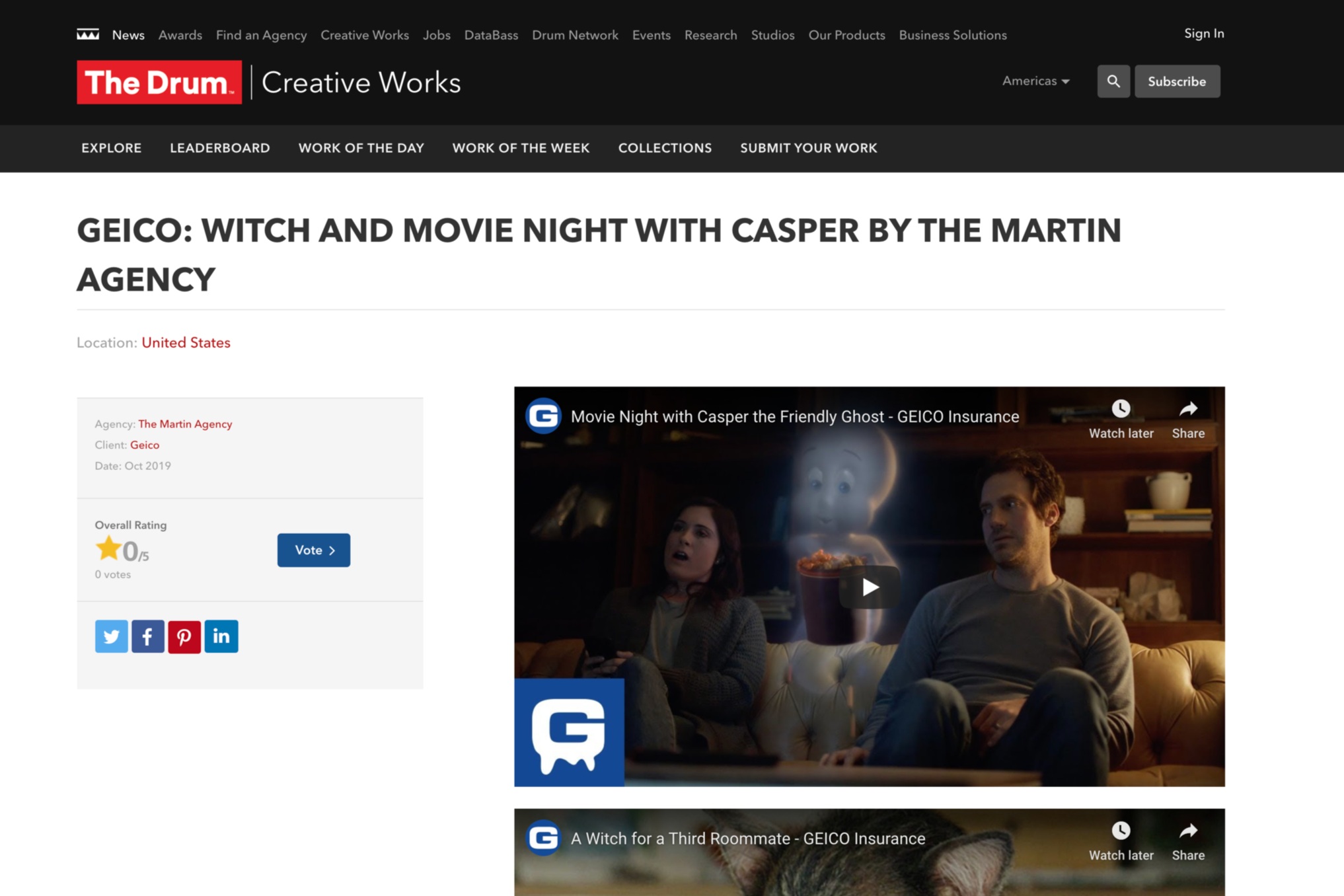 GEICO: WITCH AND MOVIE NIGHT WITH CASPER BY THE MARTIN AGENCY