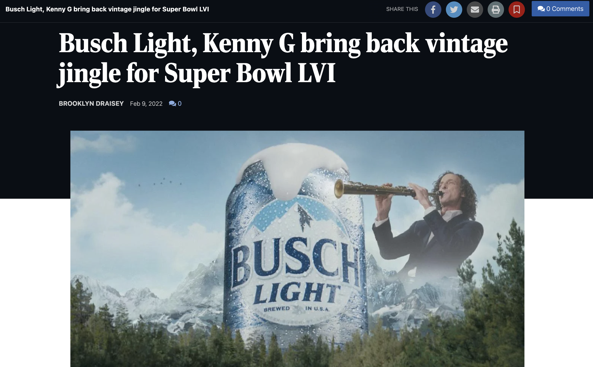 Busch Light, Kenny G bring back vintage jingle for Super Bowl LVI
