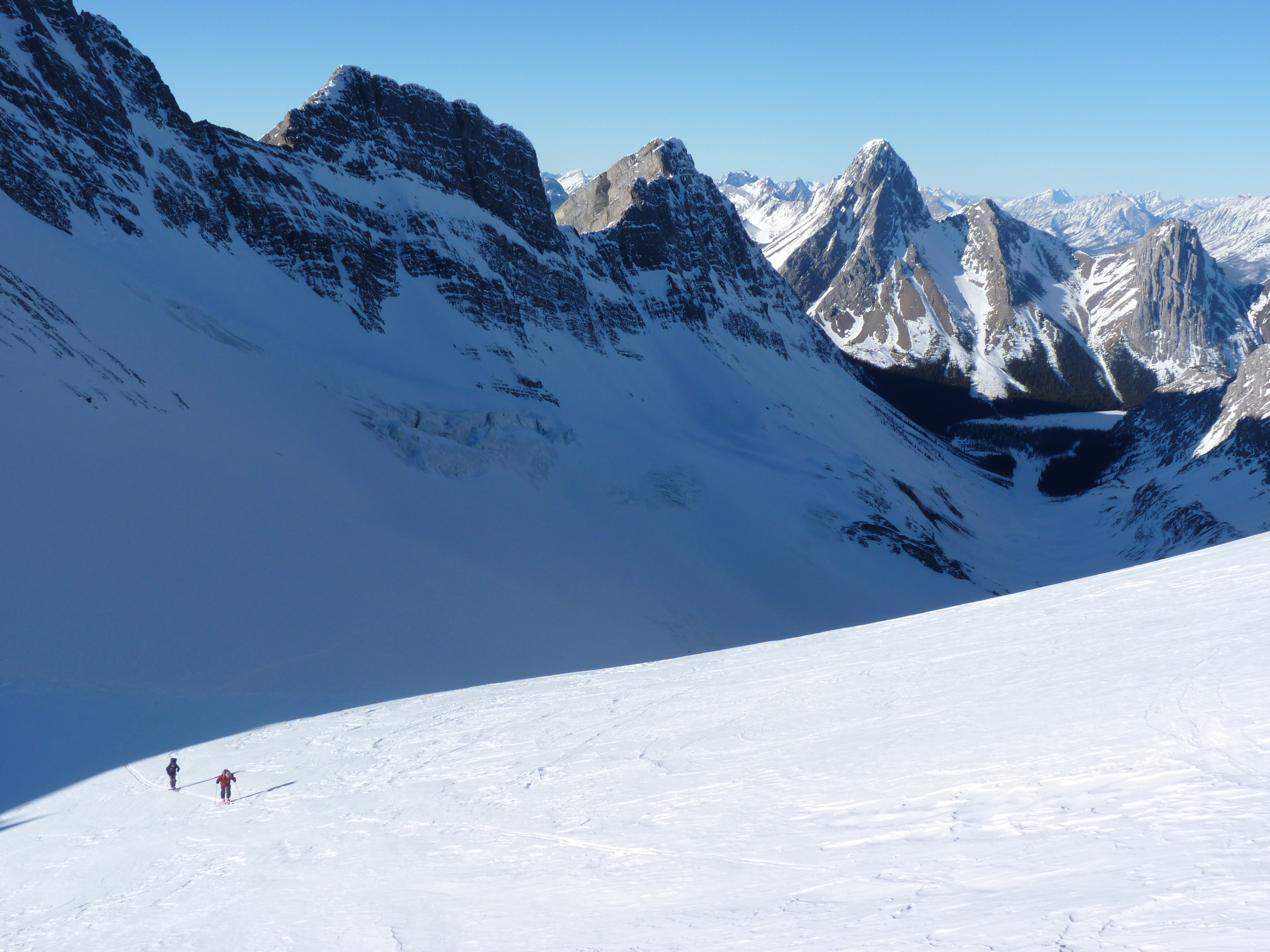 Looking back from the col