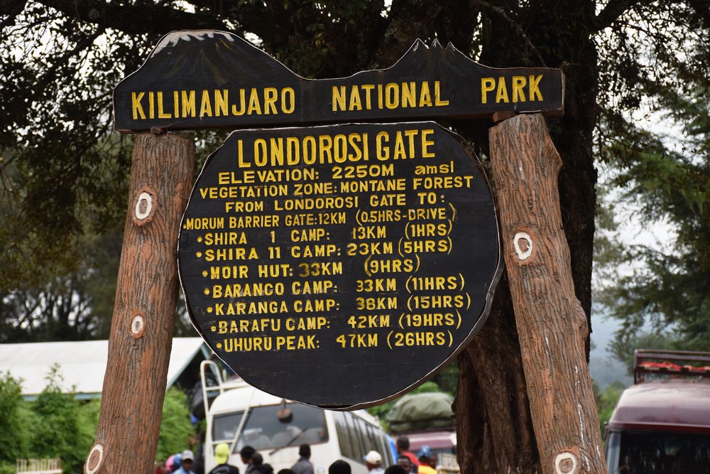 Starting gate for Lemosho Route
