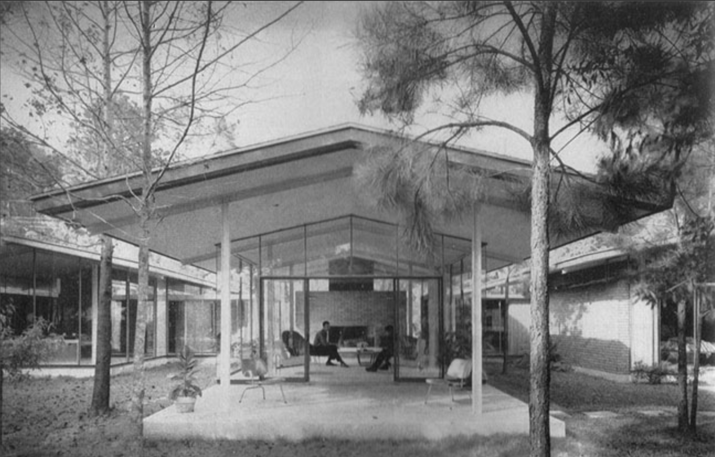 14. The Desmond House 905 Greenlawn Drive Architect: John Desmond Constructed: 1964 Originally built for John Desmond himself and his wife at the time, Blanche, the residence was heavily featured in national architectural publications, including the book Houses Architects Build for Themselves. The home is frequently cited as an excellent example of the Marcel Breuer “bifurcated plan.” The house is a series of pavilions and although the interior has seen much renovation, the individual, angular pavilions and the glass curtain walls that connect inside life with backyard nature remain the character defining features of the home.
