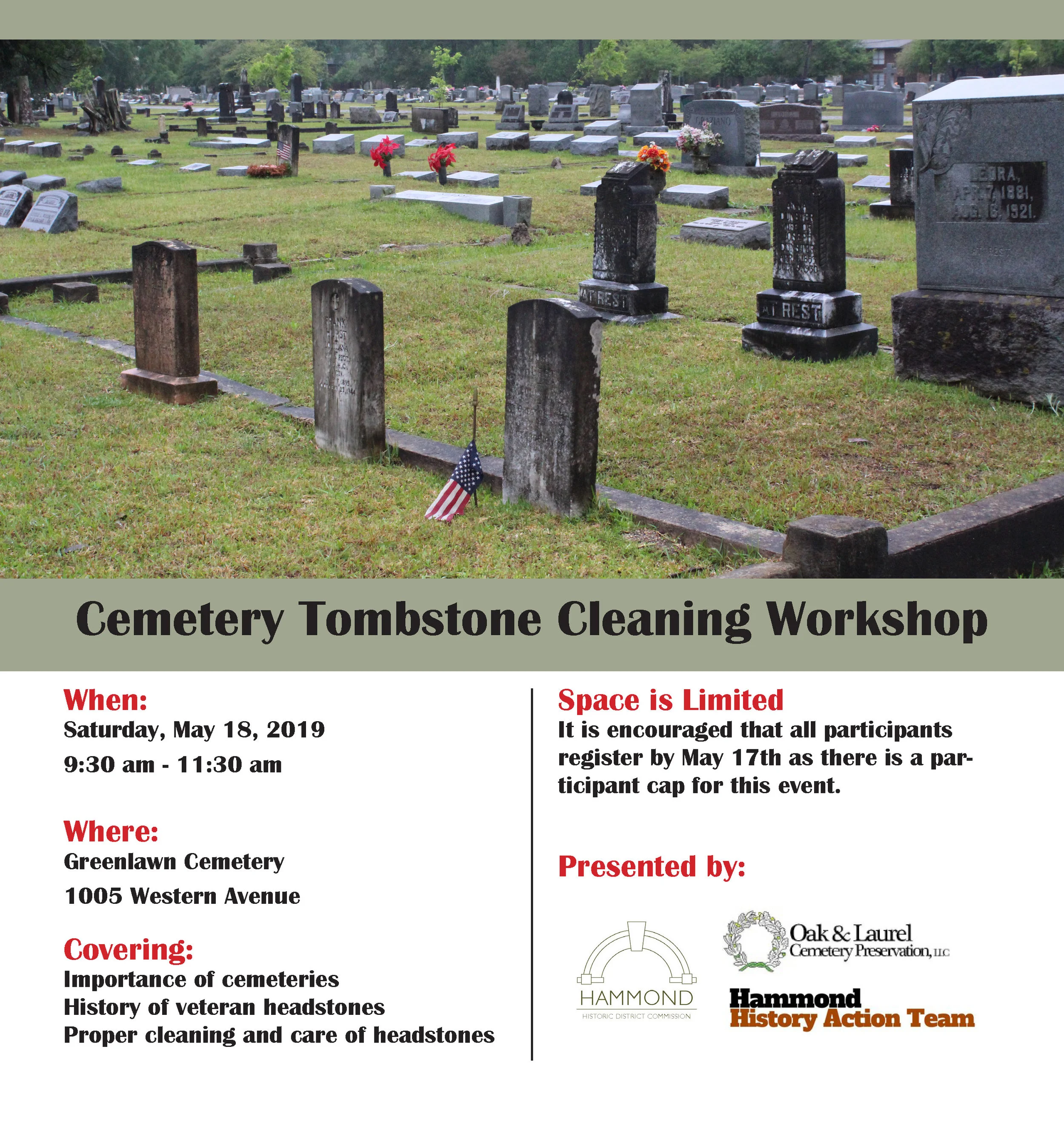 Cemetery Tombstone Cleaning Day