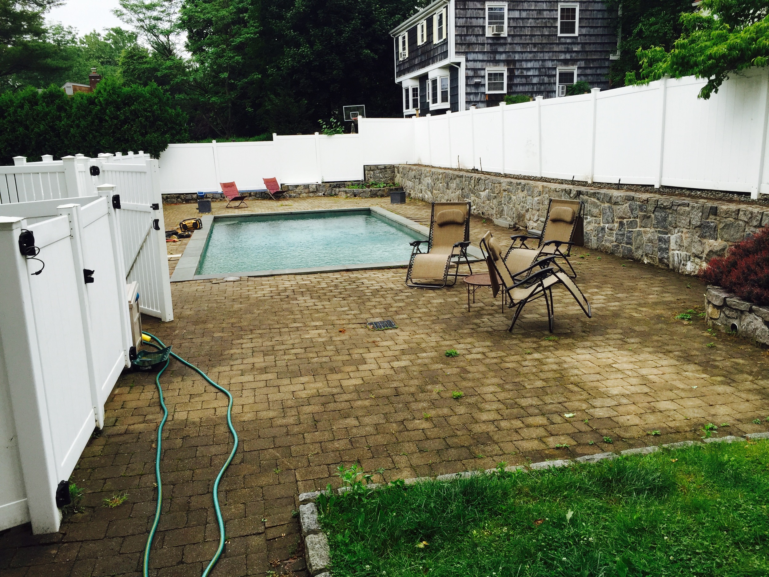 BEFORE PICTURE: The start of a pool renovation project in Westchester, NY 
