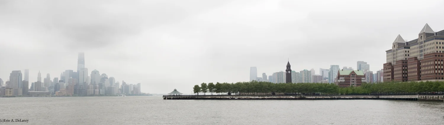 NY and NJ skyline in fog, 2012