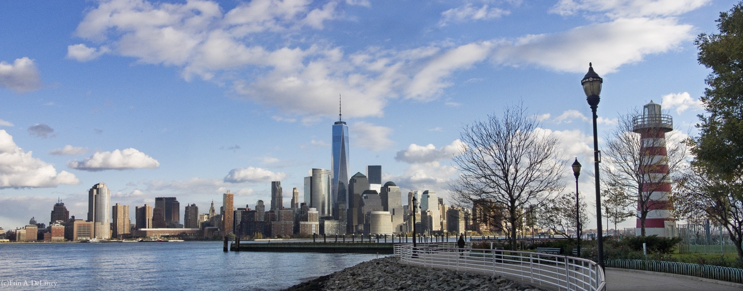 Lower Manhattan skyline with Lighthouse, 2012