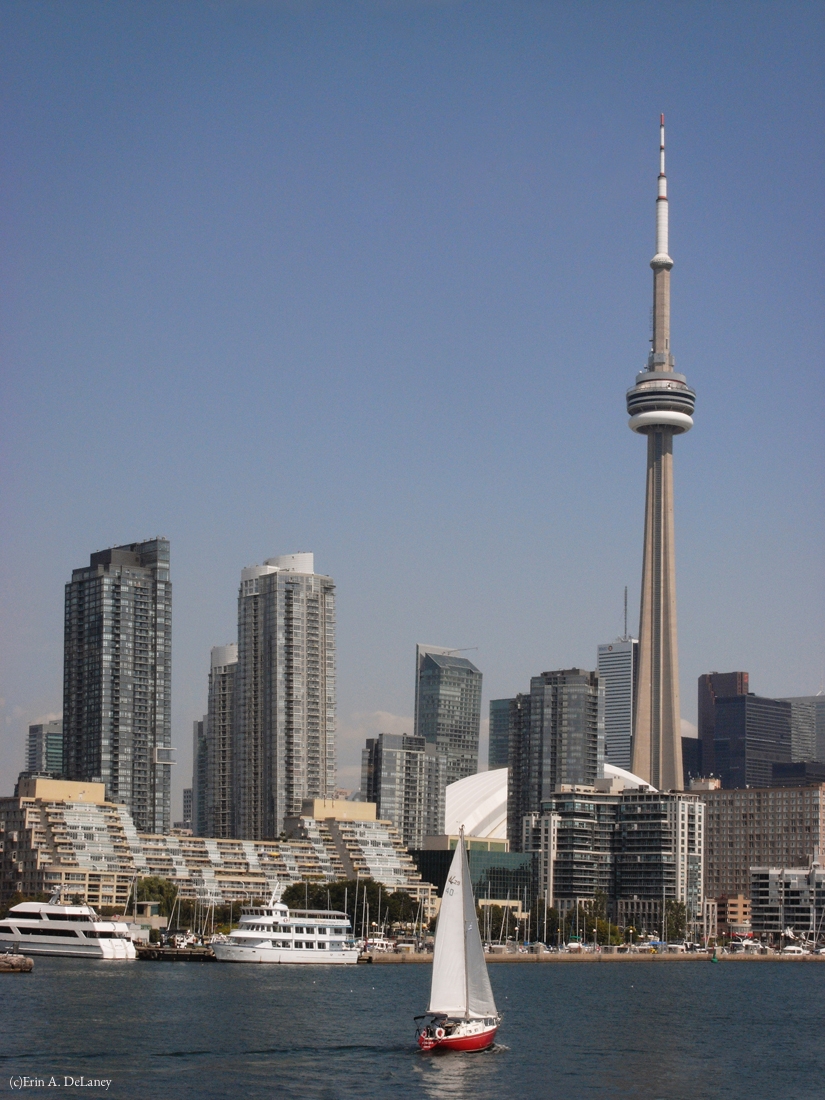 Toronto Harbour Skyline with Red Boat, 2012