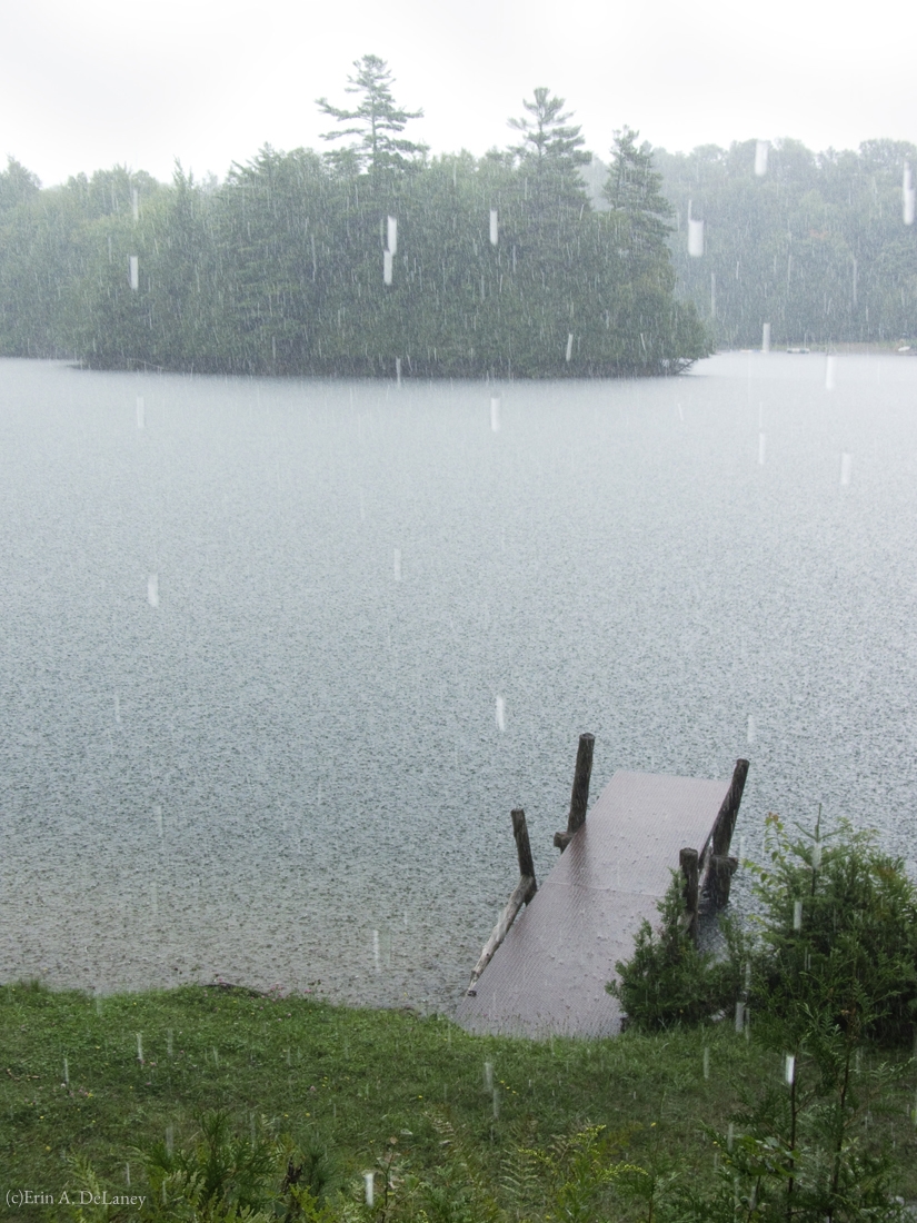 Hosmer Pond Dock in the Rain, 2012