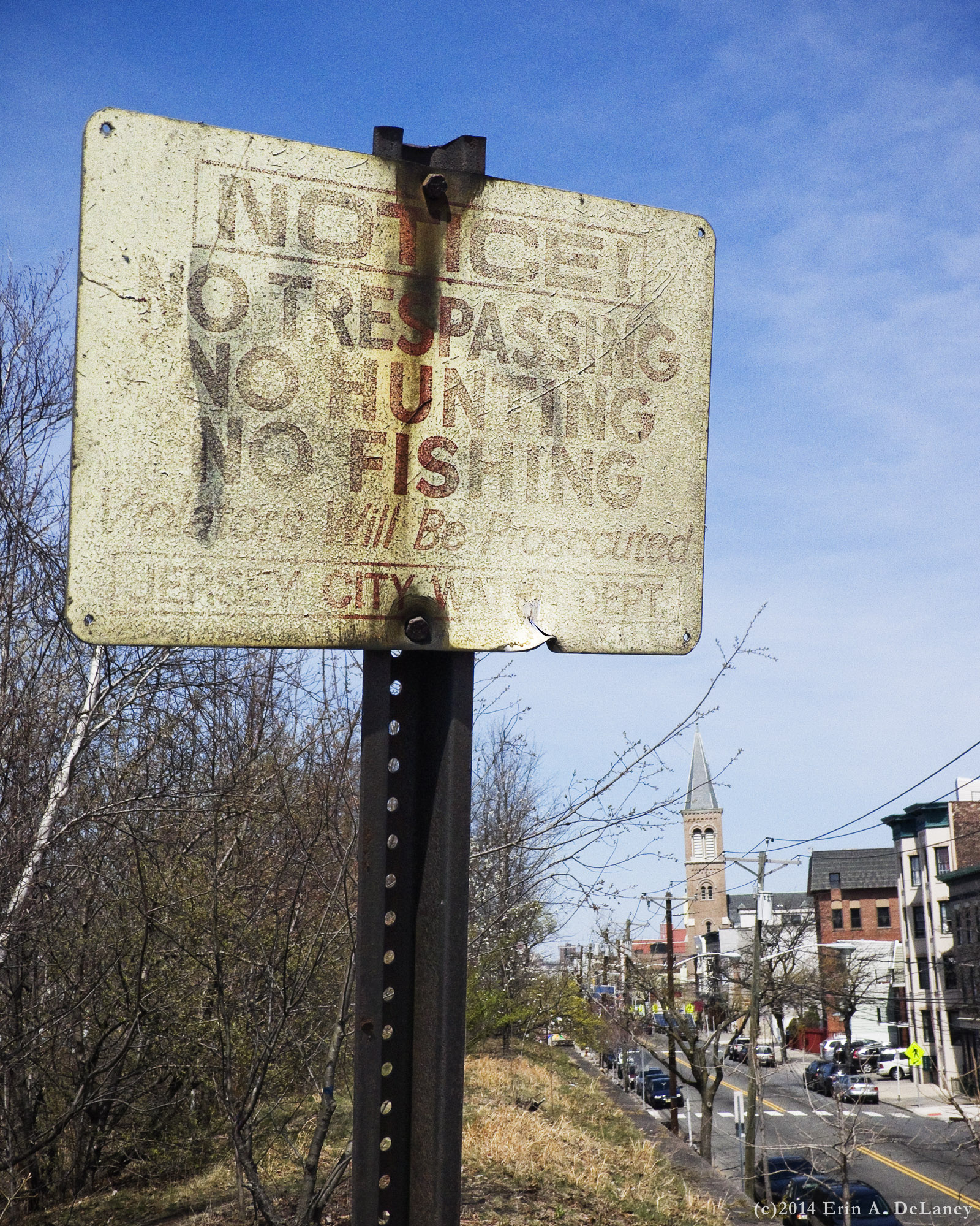 Old Warning Sign at the JC Reservoir, 2014