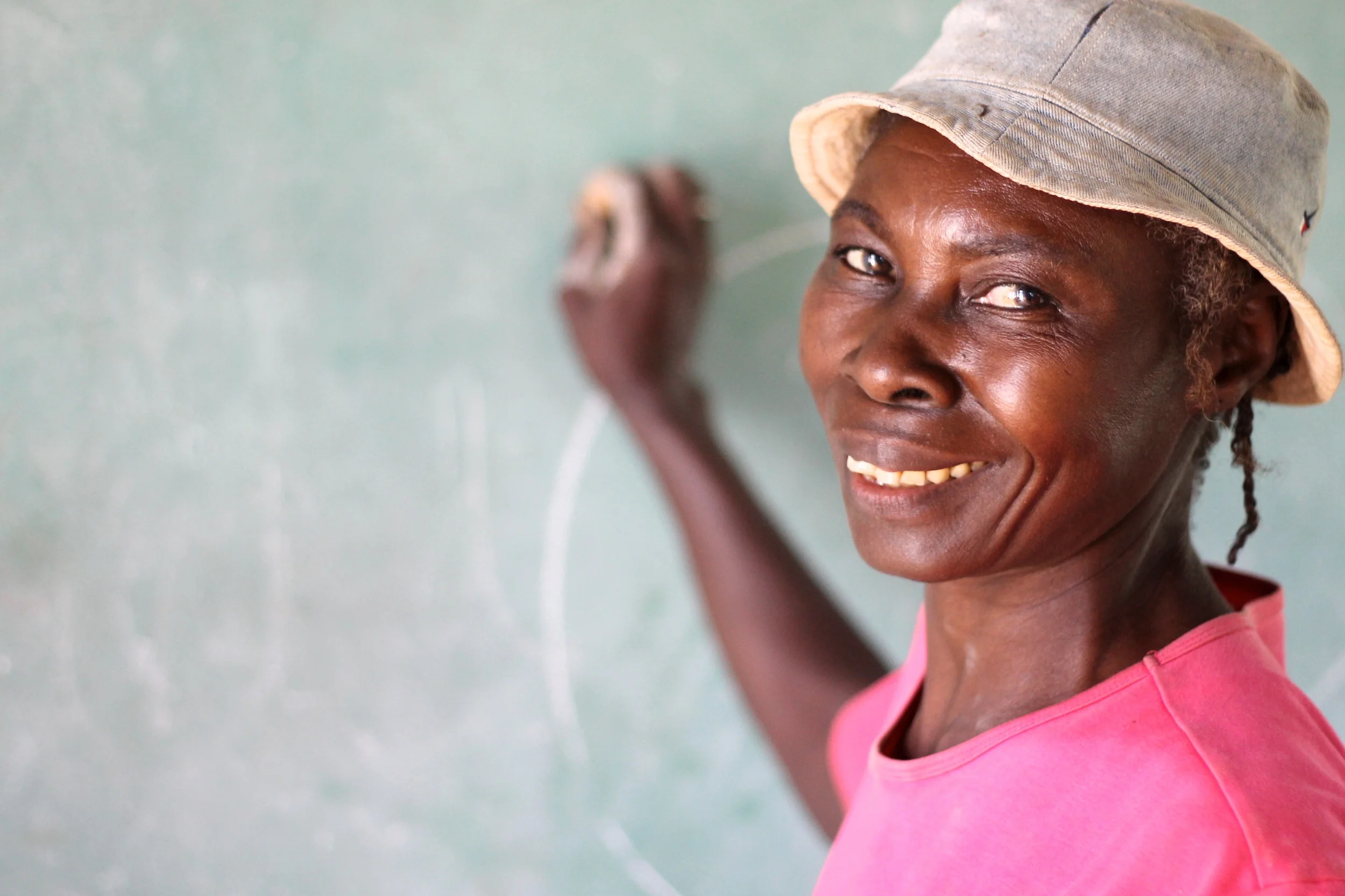 Verose, age 48, is attending school for the first time.