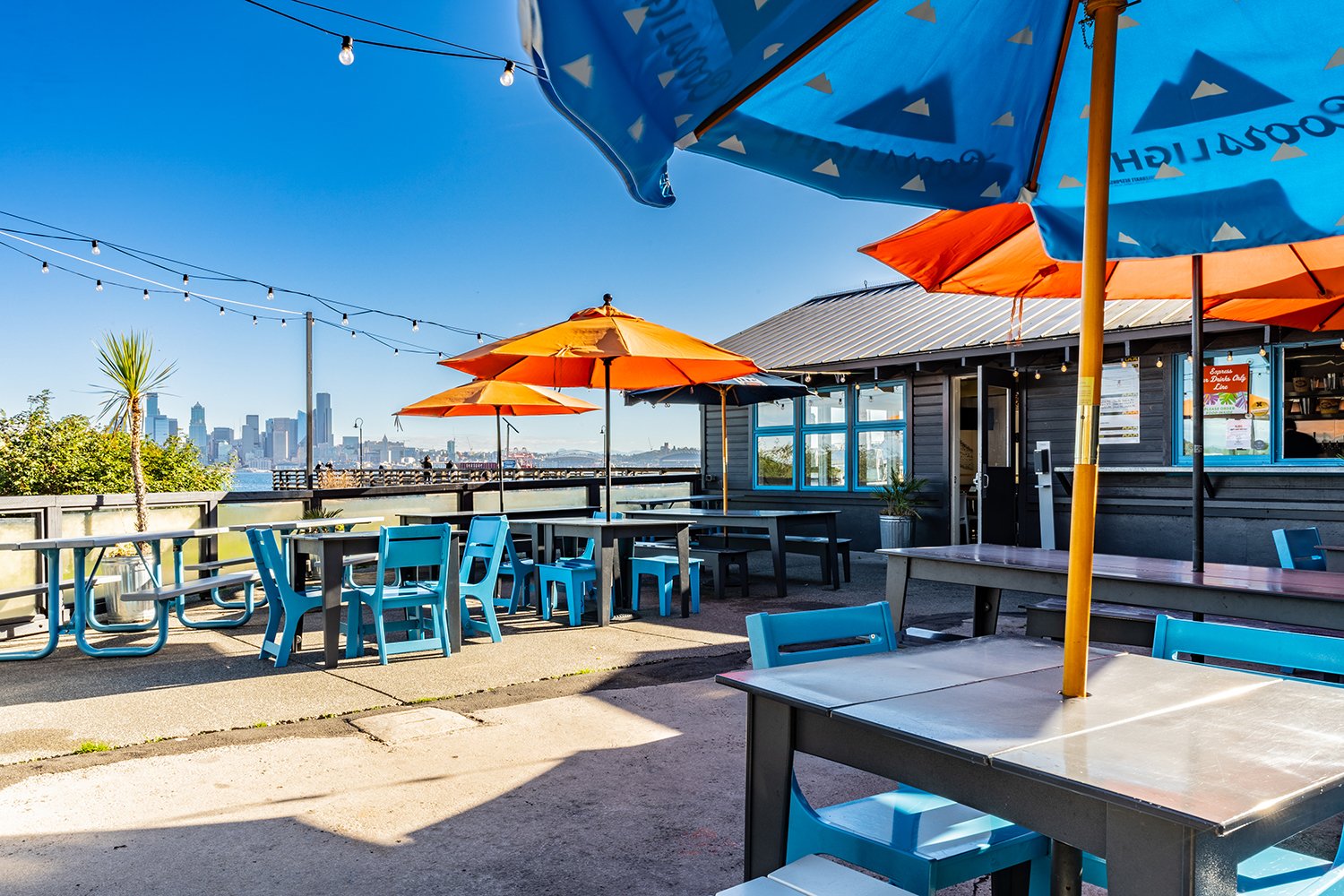  ma kai in West Seattle boasts one of the best views in the city. Indoor + outdoor waterfront patio seating and a full bar are available.  