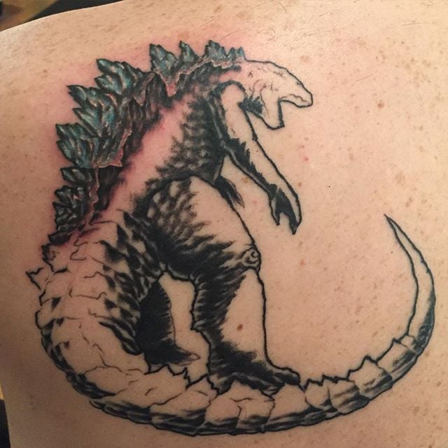 Mark was able to work on #Godzilla again. Maybe we can finish her up next time. #thankyou Matt.
#godzilla2016 #godzillatattoo #tattoo #tat #wip #blackandgrey #blackandgreytattoo #color #colortattoo #back #backtattoo #art #artist #illustrator #illustration #greatlakesnavalbase #navy #chicagotattooartist #waukegan #waukeganillinois #lakecountyil #custom #customtattoo @cupycakesweetshop