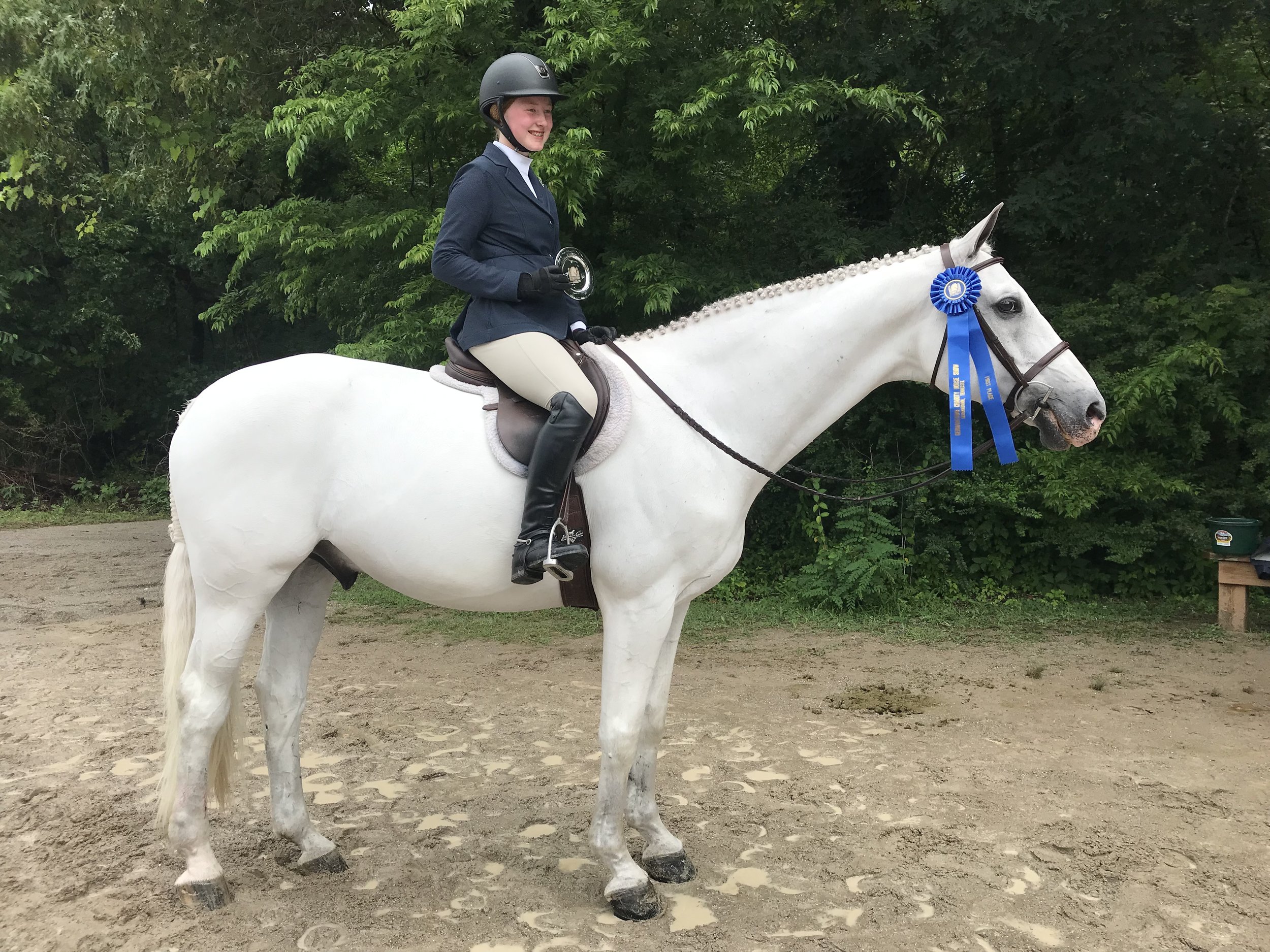 Hannah and Corey with their blue ribbon prize.