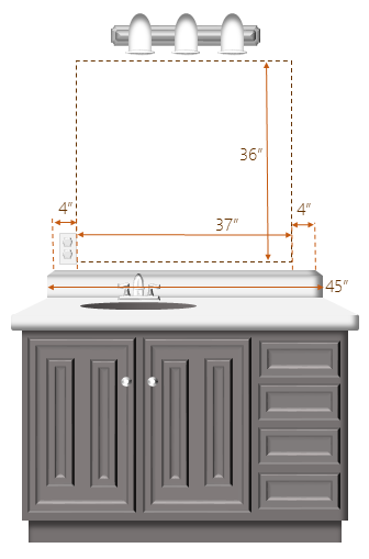 Measuring Frame Design, Off Center Sink Bathroom Vanity