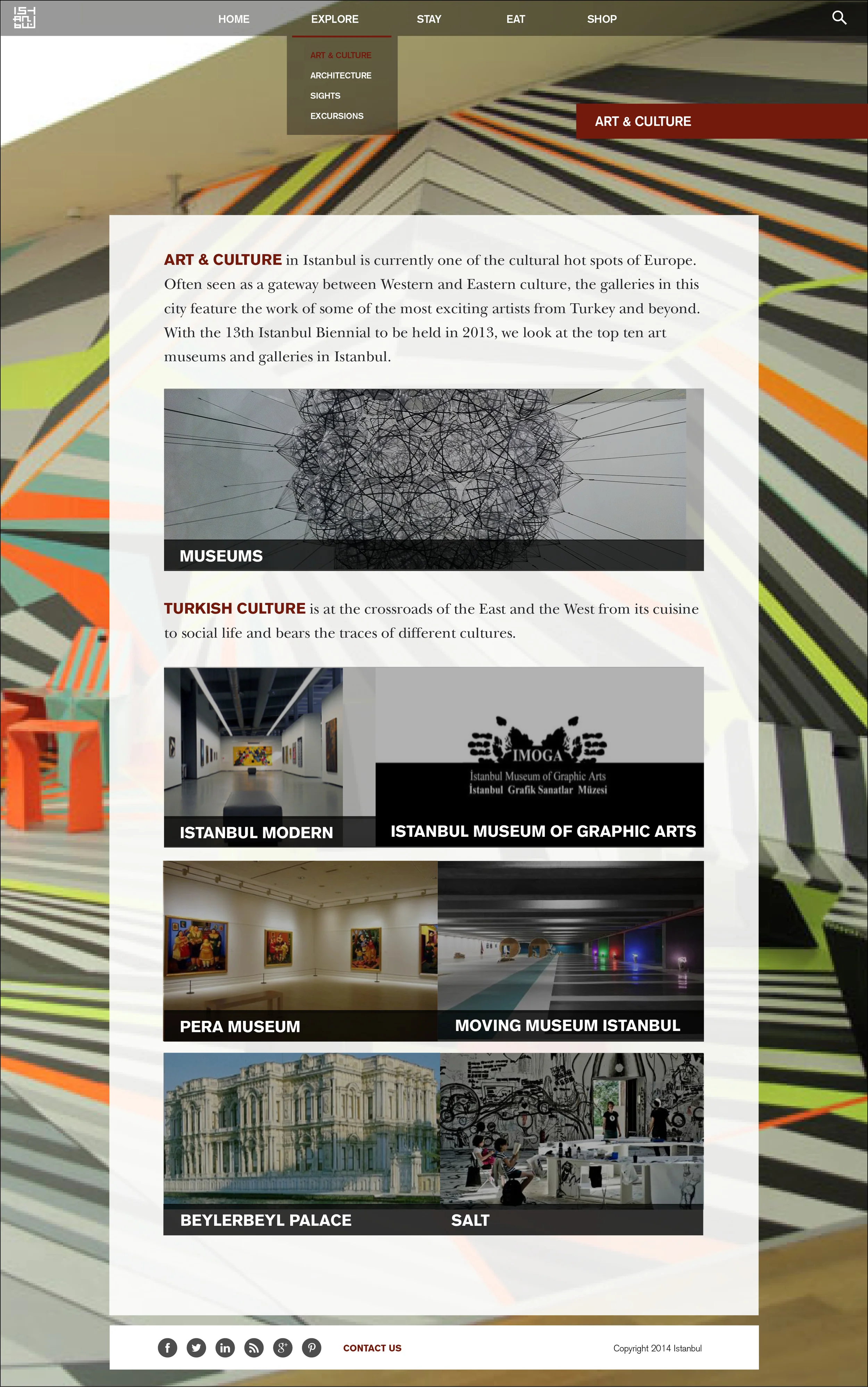 Istanbul website | art & culture page