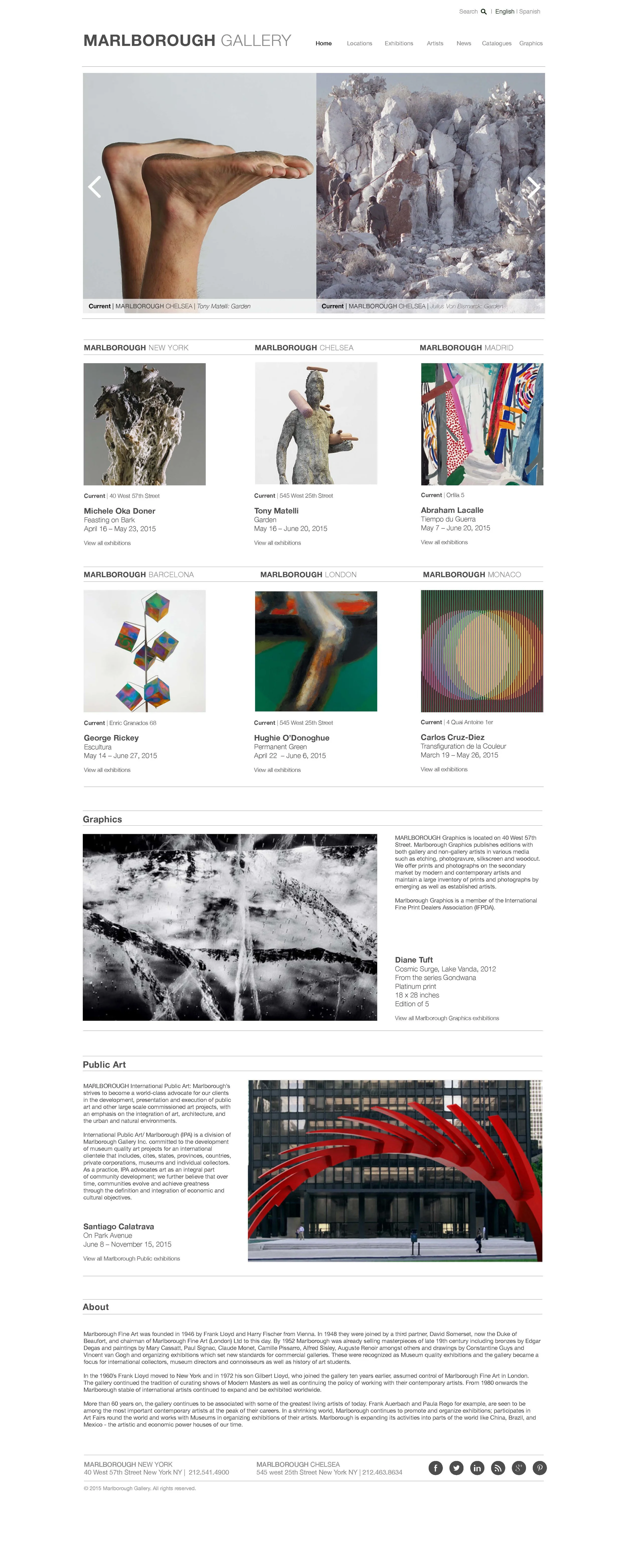 Possible cohesive website proposal for Marlborough Gallery