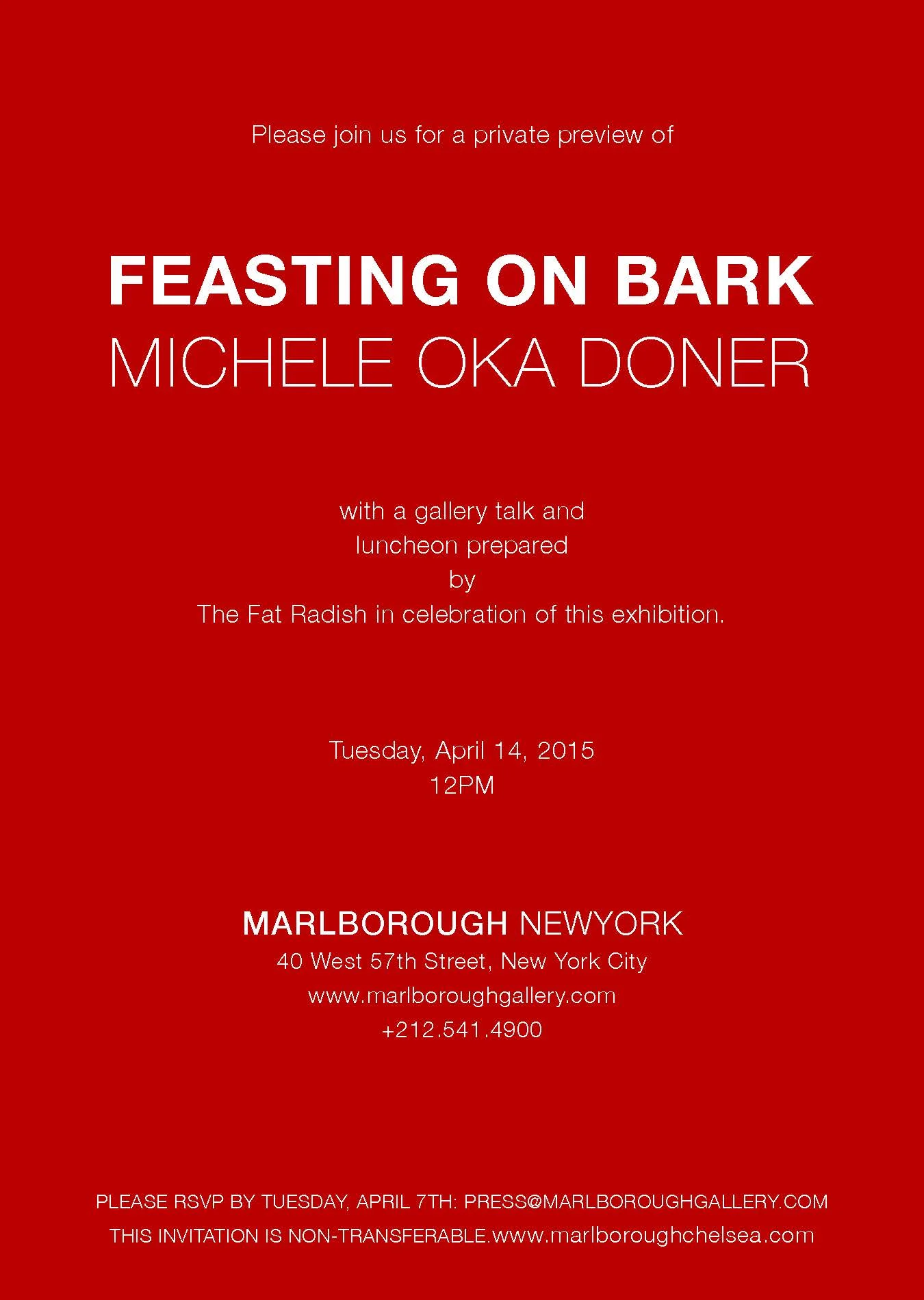 Feasting on Bark Exhibition Invite