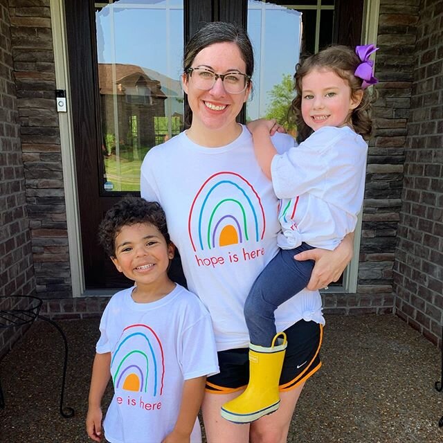 Hope is here!
My sweet friend @whitneypputnam sent me these adorable shirts a few weeks ago, and it couldn&rsquo;t be more timely as a reminder that our hope is here because our Savior is risen! We put our hope in so many things that cannot stand the