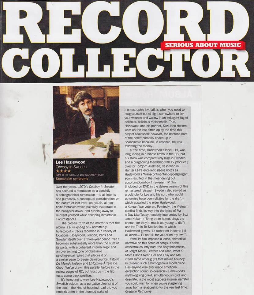 Lee Hazlewood - Cowboy In Sweden. Record Collector, Dec. 2016