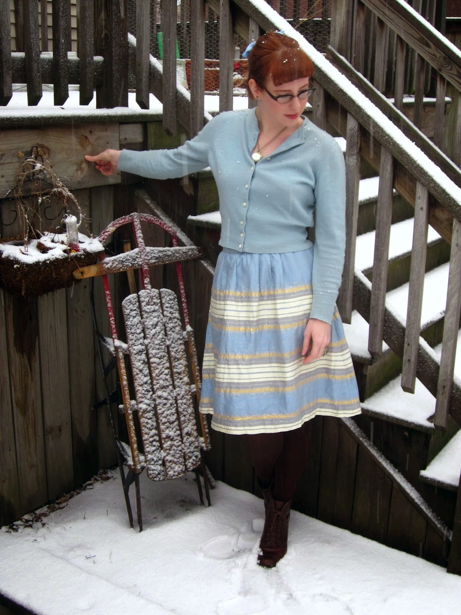 Sweater: vintage Underground chicago/ skirt: veryvintagestore on etsy / boots: Seychelles