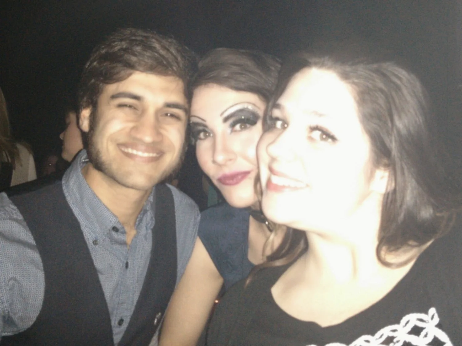 She's the one in the middle. She doesn't usually rock the Rocky Horror makeup, but I'm thinking maybe she should...