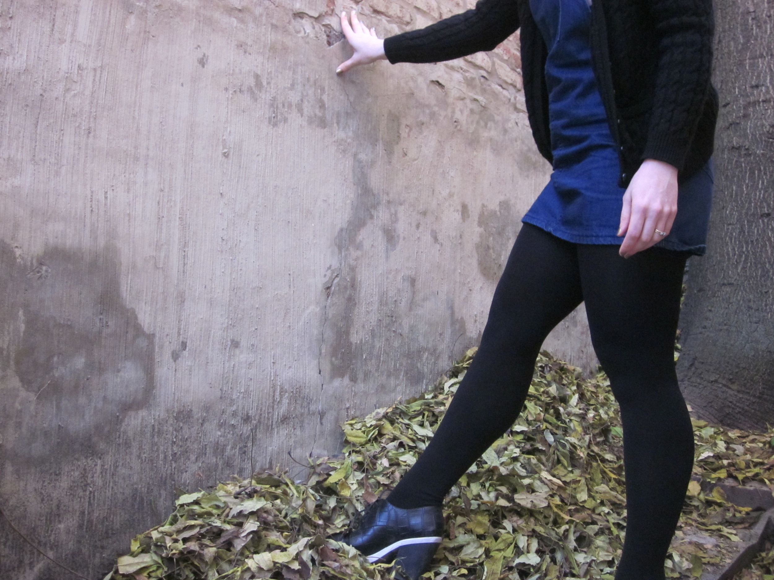Check out my shoes! And this pile of leaves.