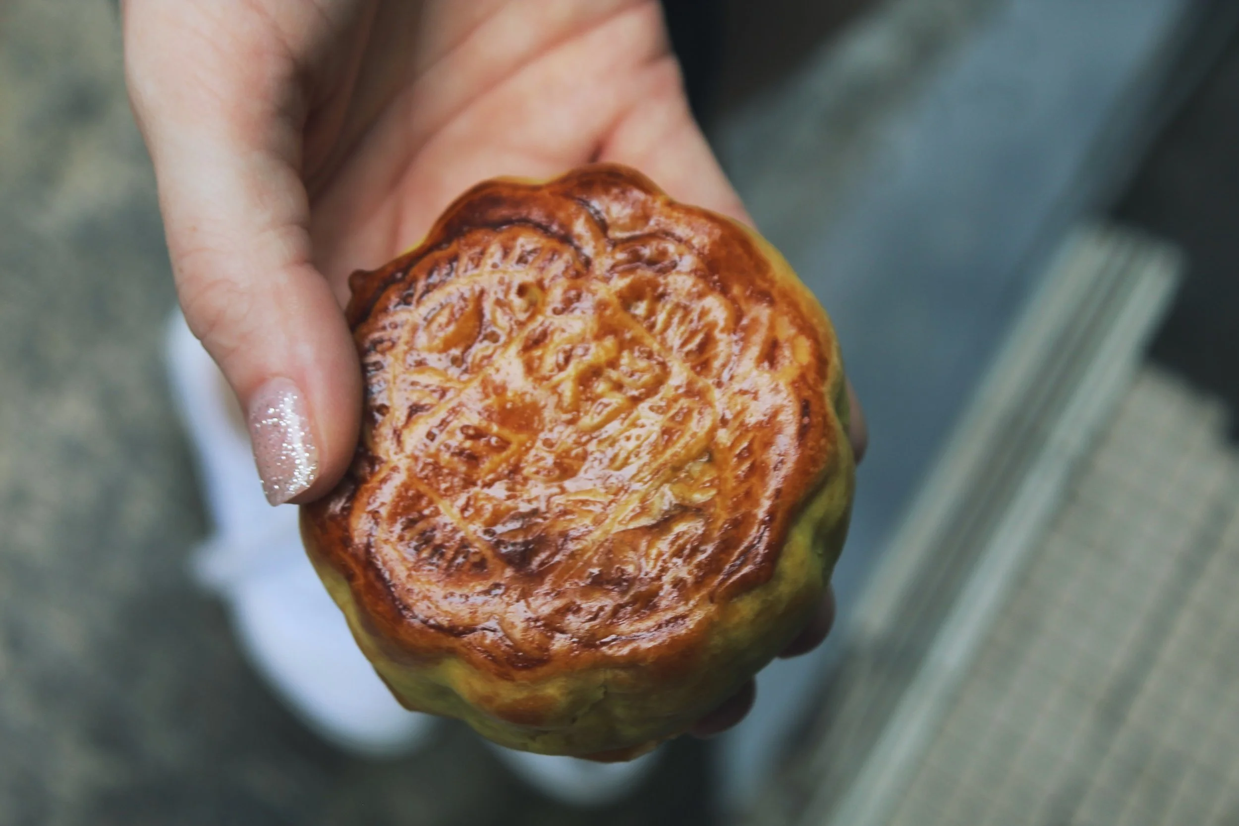One of the famous Mid-Autumn Fest mooncakes. We got this one in Tai O.