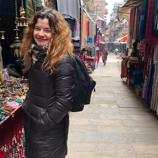 In my #happyplace traveling with @fashiontrekker and @panurgical shopping, eating and seeing all the things #Nepal #bhaktapur