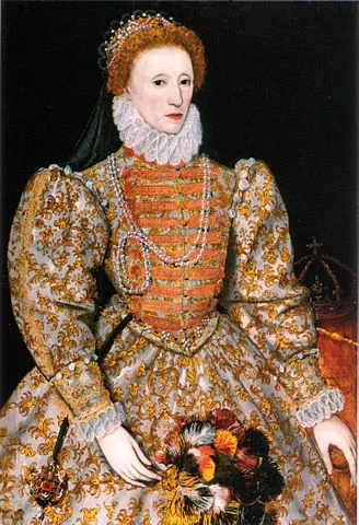 Queen Elizabeth the First didn't need no stinking husband to screw up her rule. The " Darnely Portait " of Elizabeth l of England, currently at the National Portrait Gallery in London.