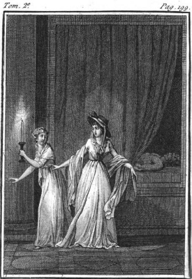 Frontispiece to the French translation of The Mysteries of Udolpho (1798)