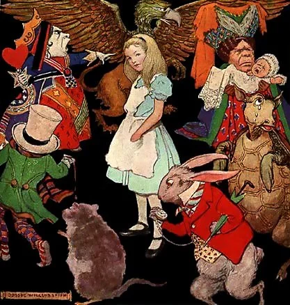 “Who am I, then? Tell me that first, and then, if I like being that person, I’ll come up: if not, I’ll stay down here till I’m somebody else.” – Alice in Wonderland. Illustration by Jessie Willcox Smith