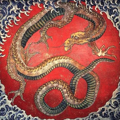 Only veggies for this big guy! Dragon, by Hokusai (1760-1849)