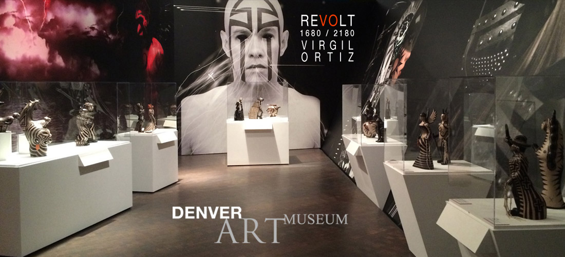 "Revolt 1680/2180" is on view at the Denver Art Museum until May 1, 2016. Installation view of Revolt 1680/2180: Virgil Ortiz , © Virgil Ortiz.
