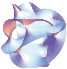 A Calabi-Yau manifold , a theoretical configuration critical to M-theory that 'hides' six spatial dimensions.