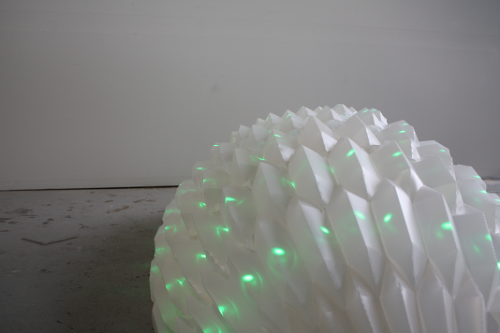 Would you dare to be the last of your kind? The pneumatically actuated deployable structure (PADS) prototype awaits the apocalypse. Designed and fabricated by Andrea Springer and Jeremy Luebker, University of Michigan, 2013. Photo: Andrea Springer © 2013.