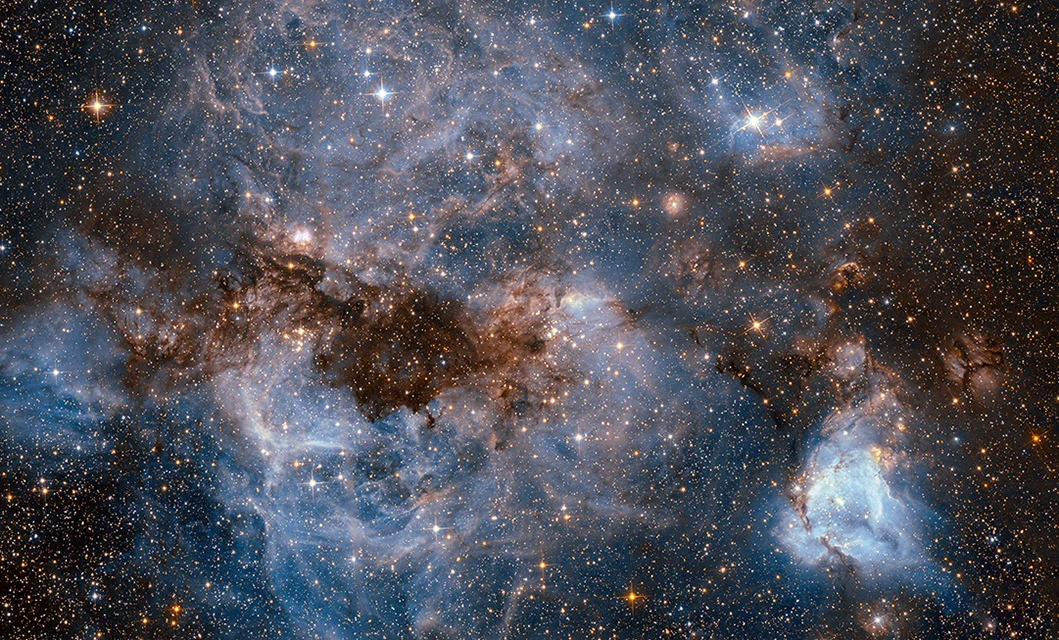 Let there be light: NASA's Hubble Space Telescope peers through the darkness of deep space into the heart of a galaxy far, far away. 