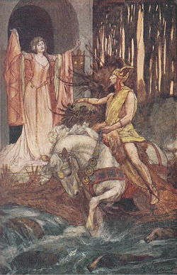 Just your classic tale of Blodeuwedd-meets-Gronw , Blodeuwedd loses Gronw, Blodeuwedd conspires with Gronw to kill husband at dusk wrapped in a net with one foot on a cauldron and one on a goat and with a spear that was forged for a year during the hours when everyone's at church... you know, sappy stuff.