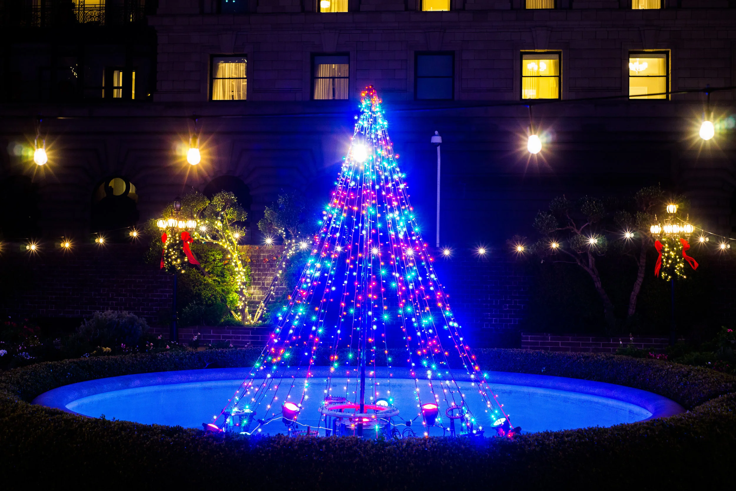 LED Christmas Tree. Fairmont Hotel. San Francisco, Ca.